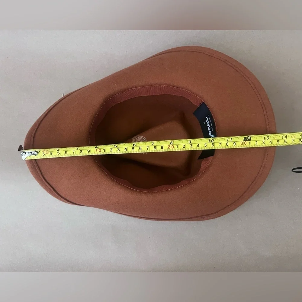 Sonni Rustic Brown With Medallion Detail 100% Wool Felt Cowboy Hat Western Hat